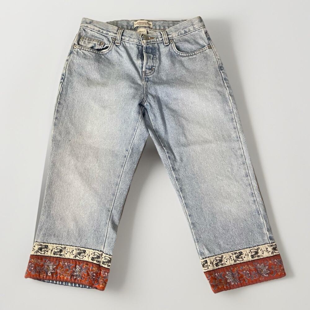 Vintage London Jean Women's Capris Dragon Detail, Button‎ Fly, Size 6